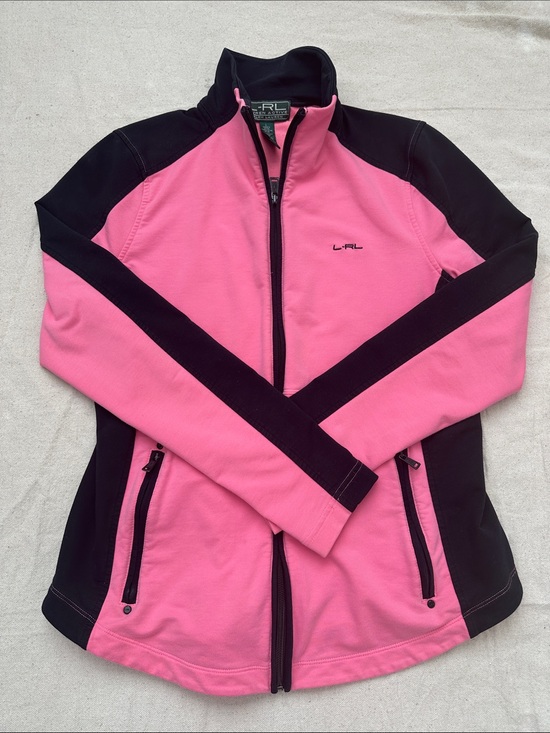 Ralph Lauren Tops - Lauren Active Ralph Lauren Pink & Black Full-Zip Long Sleeve Sweatshirt Size L